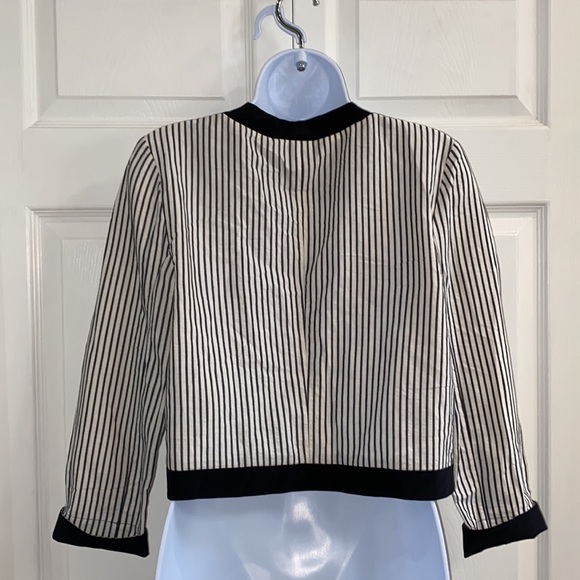 Tibi New York Women's Blouse Black & White Stripe Size 2 - Picture 6 of 11